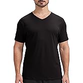 netdraw Men's Ultra-Soft V-Neck Bamboo Viscose Cotton T-Shirt, Moisture-Wicking Cooling Lounge Casual Pajama Tees