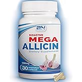 BuyNaturally Allicin Supplement 100% Stabilized from Garlic, Odor-Controlled Extract, 180,000mcg (180mg) Non-GMO, Gluten-Free, Vegan, Supplement for Heart Health and Immune Support (30 Count)