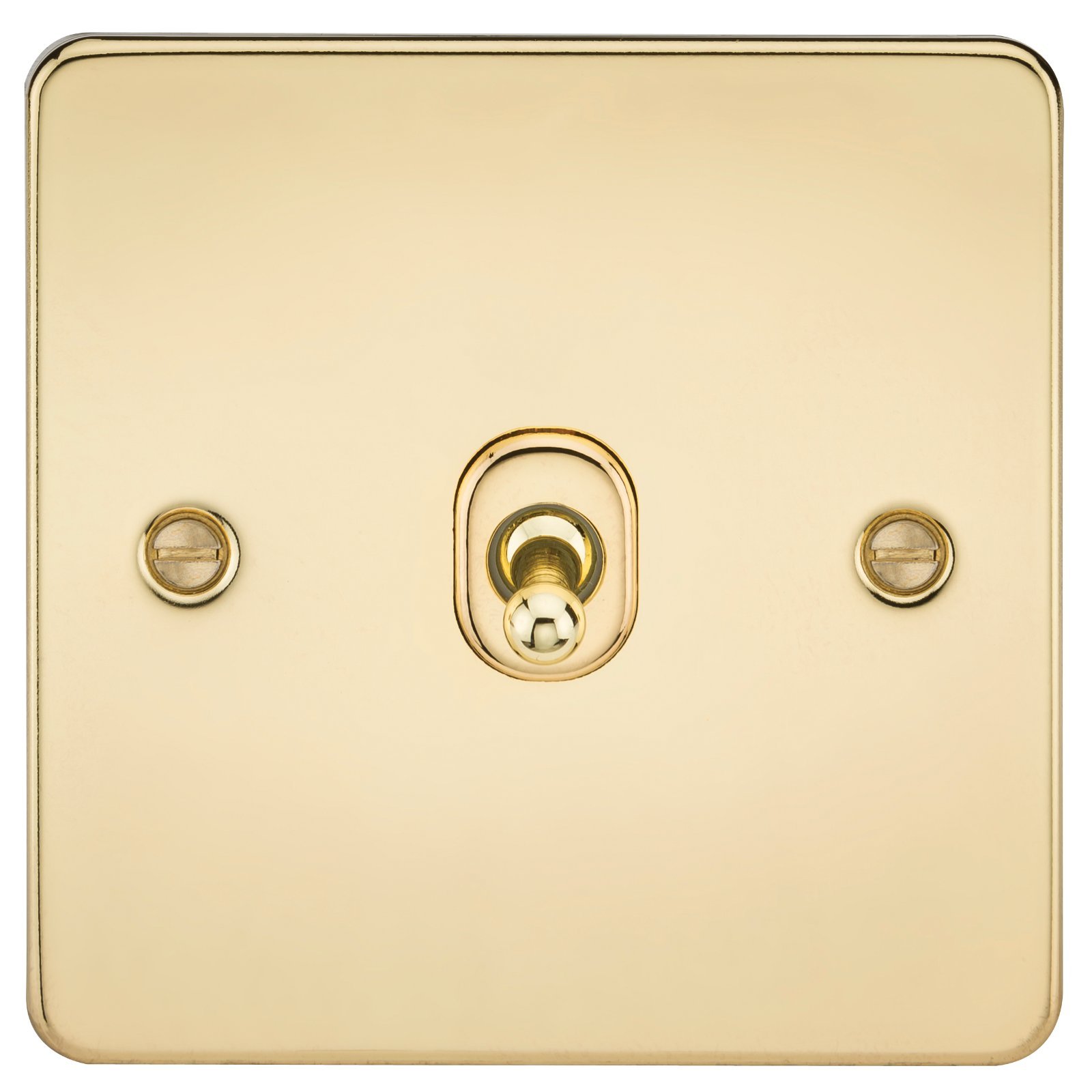Knightsbridge FPAV1TOGPB Flat Plate 10A 1G 2 Way Toggle Switch-Polished Brass, 230 V — image 1