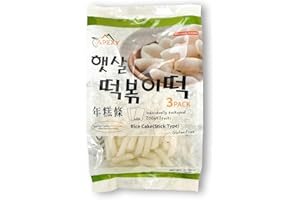 "Apexy Korean Rice Cake Tteokbokkik Rice Cake, Chewy Tteok, Authentic Korean Street Food Snack, Perfect with Cheese and Ramen Noodles, No MSG, and Gluten Free, Non-GMO 21.16 oz"
