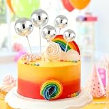 ASTARON 20 Pcs Silver Disco Ball Cake Toppers Sticks Party Decor view 5