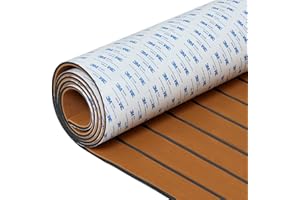 KROAK EVA Foam Boat Flooring - Waterproof Non-Slip Marine Decking with 3M Adhesive, 94''x35''/23'' Faux Teak Sheet | Camo Blue Sea Deck Flooring Mat for Jon Boats, RV Floor, Dock & Swim Platform