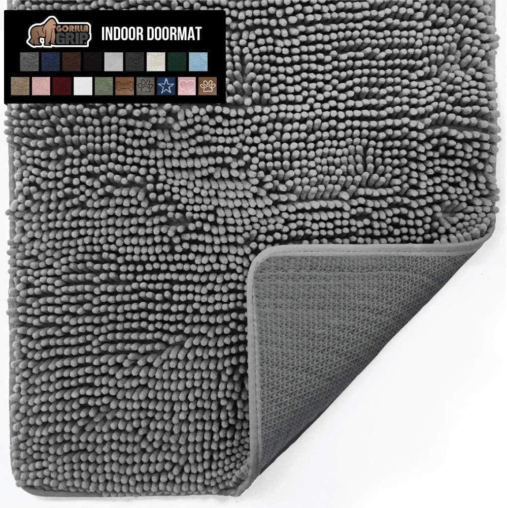 Gorilla Grip Original Indoor Durable Chenille Doormat, 30x20, Absorbent