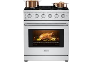 Empava Gas Range,True Convection Oven 4.55 Cu. Ft, 5 Deep Recessed Burners Cooktop, Heavy Duty Continuous Grates in Stainless Steel with Storage Drawer, Freestanding & Slide-In,30 Inch