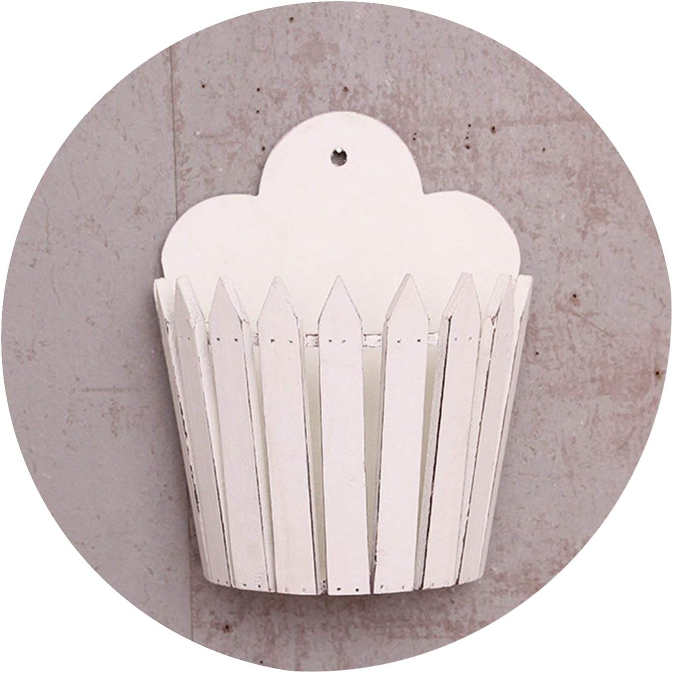 White Wooden Fence Artificial Flowers Basket Wood Decorative Fake Flower Wall Hanging Container Wedding Home Shop Bar Decor,White