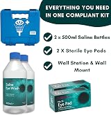 The Labsales Company I-Wash Double Eye Wash Kit Two 500ml Saline Eye Pads Wall view 2
