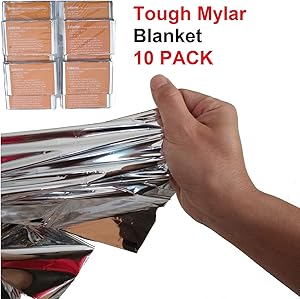 Leberna Emergency Blanket Survival Gear | Foil Mylar Thermal Blankets 59" x 87" inches | Big Double Sided Escape Tact Bivvy, | for NASA, Outdoors, Hiking, Space, Marathons First Aid Kit