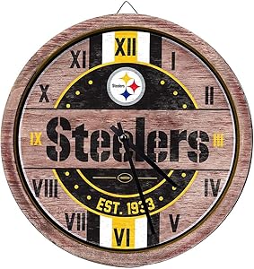 FOCO NFL Wooden Barrel Wall Clock