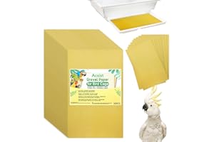 Acsist 30PCS Gravel Paper for Bird Cage, 16 x 10 inch Cuttable Sea Sand Paper Liners, Calcium Sandpaper for Hard-Billed Birds, Bird Cage Liners for Parrots,Cockatiels & All Your Feathered Friends
