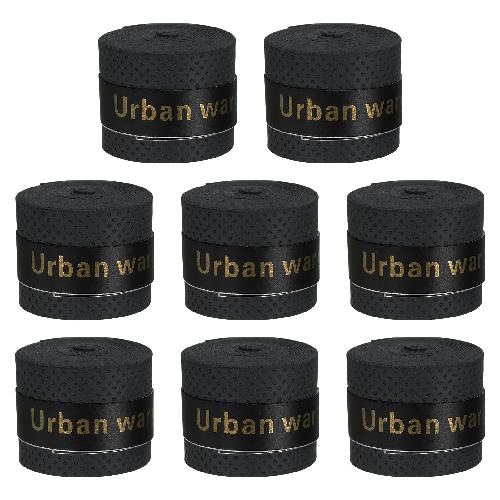 PATIKIL Tennis Badminton Racket Overgrip, 8 Pack Anti Slip Racquet Grip Tape Absorbs Sweat Drum Stick Tape Wrap for Drumstick Baseball Pickleball Paddle, Black