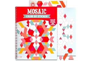 Crenstone Sticker by Number Book for Adults - Sticker Mosaic Book Featuring 16 Pictures and Over 400 Stickers | Mosaic Sticker Art for Adults