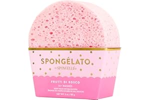 SPONGELLÉ Spongelato Loofah Exfoliating Body Scrubber by Spongelle | Infused with Body Wash | Bath & Shower Loofah for Women | 14+ uses | Frutti di Bosco (Mixed Berries) Gelato Inspired