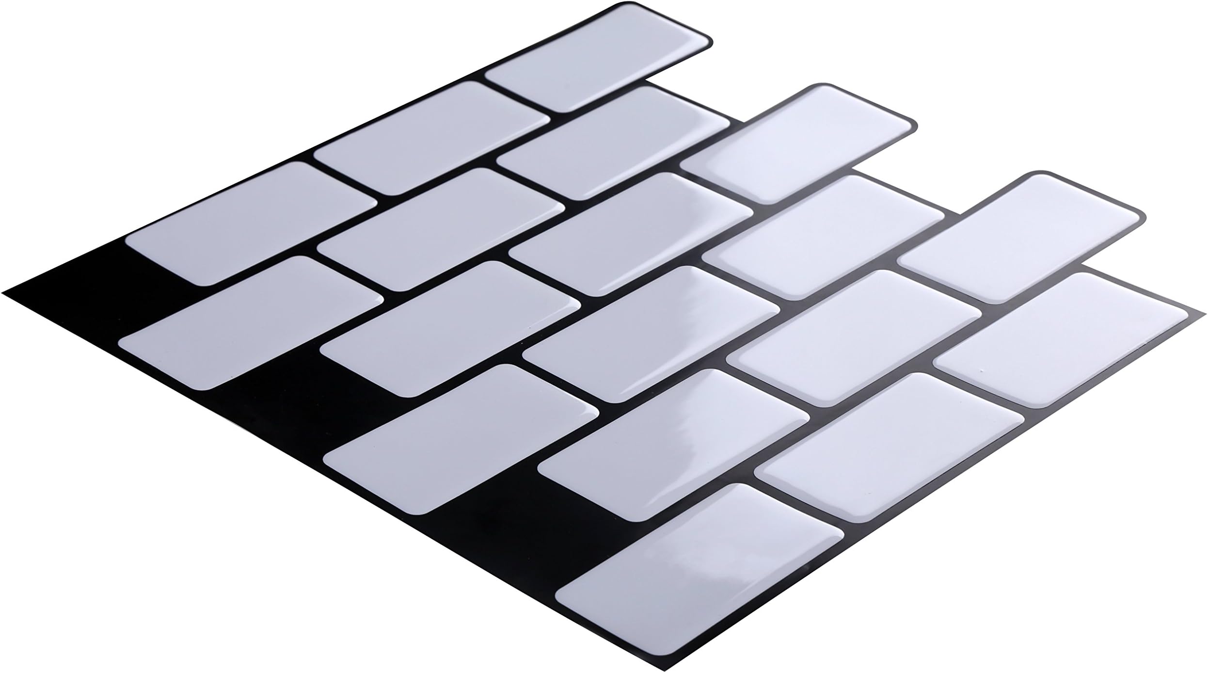 Wall Crafts 3D Wall Stickers Peel and Stick on Tiles for Kitchen/Bathrooms / Living Rooms/Bedrooms Tiles Stickers Mosaic Tiles, 12"x12", 5 pcs Pack, Subway Tile, White Bricks and Gaps Color