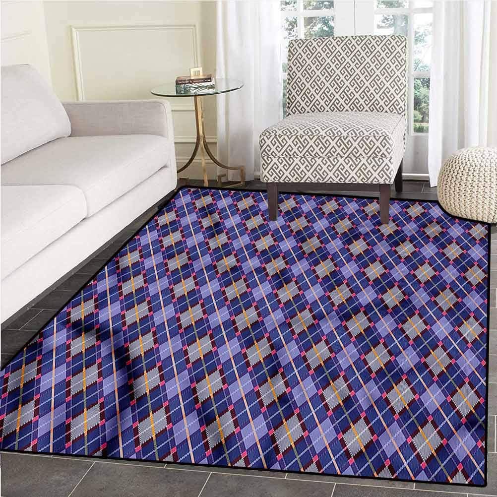 Plaid Premium Rug Indoor and Outdoor Rhombic Tartan Retro