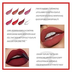QiBest 8pcs Matte Liquid Lipstick with Lip Plumper