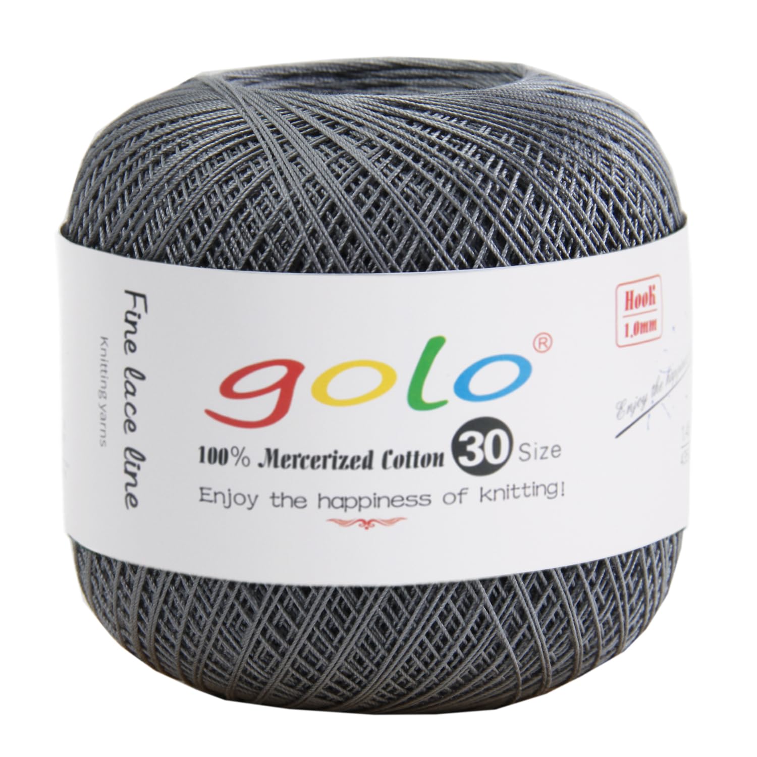golo Crochet Thread Size 30 Yarn for Hand Knitting Cotton Crochet Gray Yarn — image 1