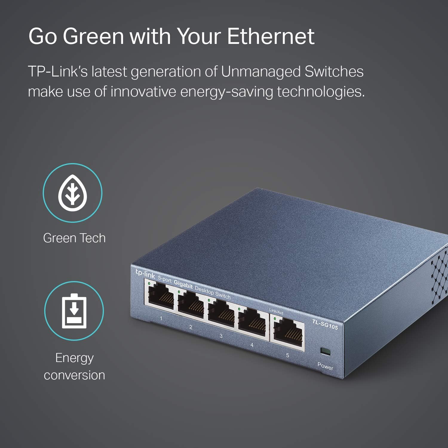 TP-Link 5 Port Gigabit Ethernet Network Switch - Ethernet Splitter | Plug & Play | Fanless | Sturdy Metal w/ Shielded Ports | Traffic Optimization | Unmanaged | Limited Lifetime Protection(TL-SG105): Computers & Accessories