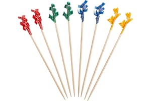 GUSTO Comfy Package [1000 Count] 4 Inch Frill Picks, Cocktail Picks & Food Toothpicks - Wooden Pick Skewers for Drinks, Appetizers, & Sandwiches - Fancy Assorted Colored Frills