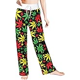 DROEYROEST Womens Comfy Pajama Pants Wide Leg Drawstring Palazzo Lounge Pants Casual Pjs Sleepwear