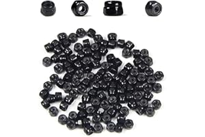 Juvielich 100Pcs M2 Hex Lock Nuts M2x0.4mm Carbon Steel Tiny Nylon Insert Hex Lock Nuts Self-Locking Nuts Zinc Plated Fasteners for Car Garage Ship Mechanical Equipment Hex Self Clinching Nuts Black
