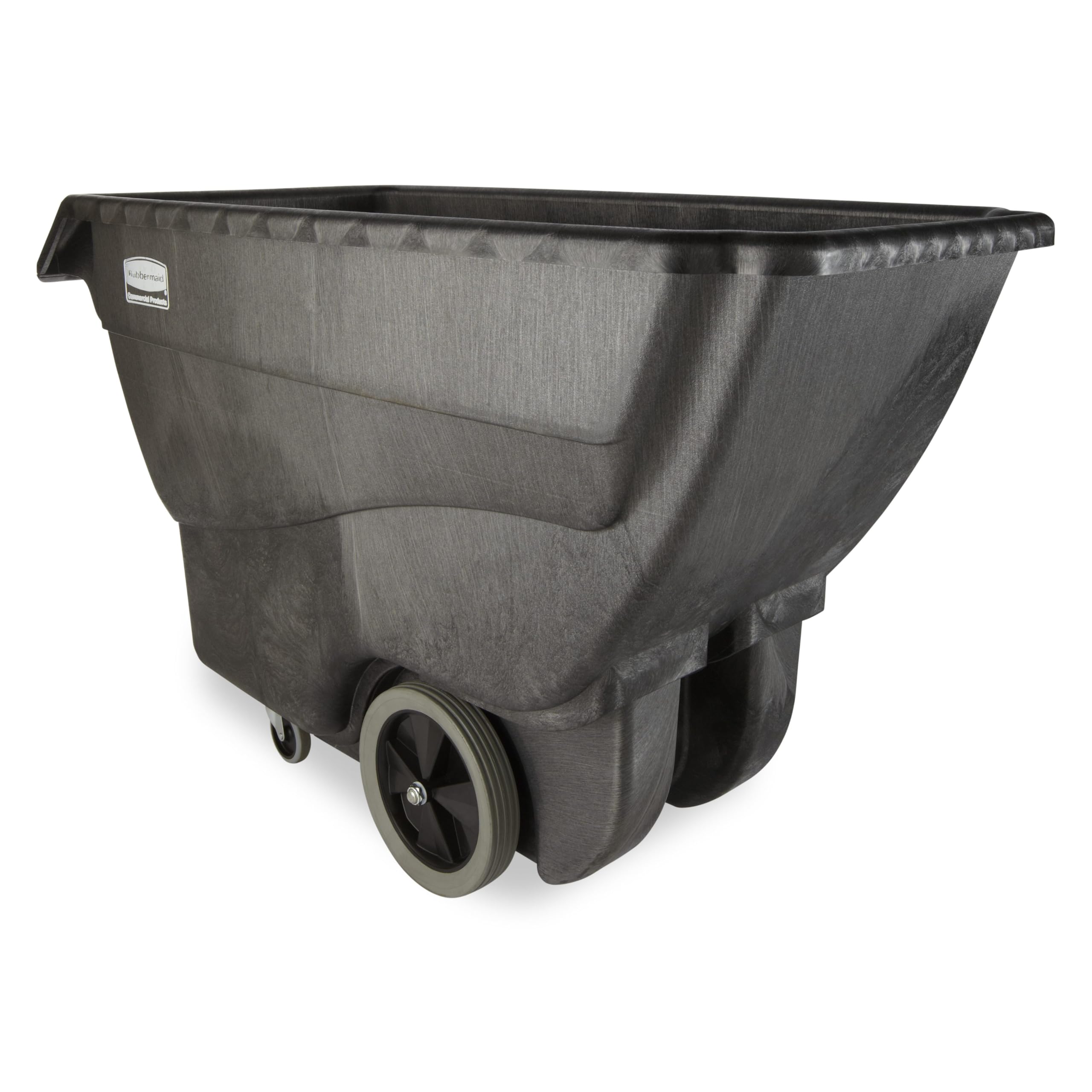 Photo 1 of Rubbermaid Commercial Products Tilt Dump Truck/Trash Cart/Garbage Collection, 600 lbs 3/4 Cubic Yard Heavy Load Capacity with Wheels, Trash Recycling Cart, Black, Office/Warehouse/Facility Management