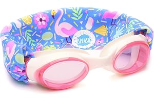 Splash Place SWIM GOGGLES with Fabric Strap - Adult & Kids Swim Goggles - PINKS & PURPLES