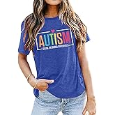 Autism Awareness Shirt Women Autism Accept Understand Love Shirts Special Education Teacher Short Sleeve Cute Tee Tops