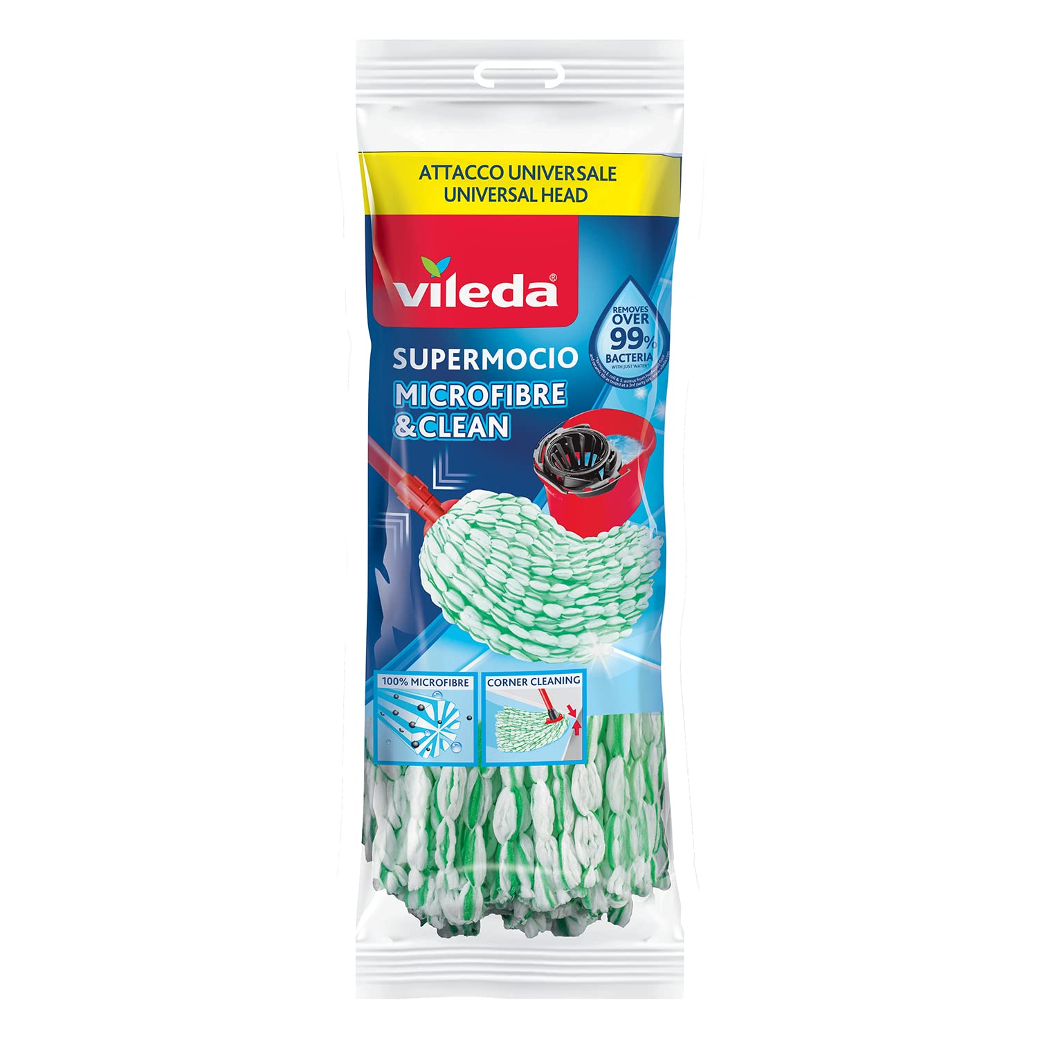 Vileda 159808 Microfibre& Clean SuperMop Bow, Green