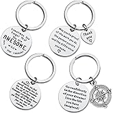 Taiyin 4 Pieces Inspirational Keychain Coworker Encouragement You Are Awesome Gifts Employee Appreciation Thank You Key Chains for Teamwork Women Friend Birthday Students back to School gifts