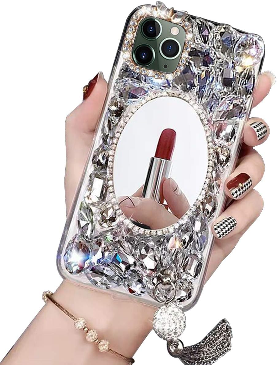Heroisnice 11Pro Max Bling Case Rhinestone Compatible with iPhone 11 Pro Max Phone Cases Glitter Diamond Mirror Cover 11ProMax Protective Bumper Covers for iPhone11Pro Max 6.5 Inch Luxury