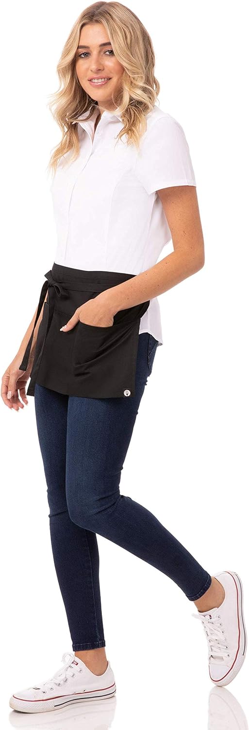 Chef Works unisex adult Waist Apron apparel accessories, Black, One Size US: Kitchen Aprons: Clothing