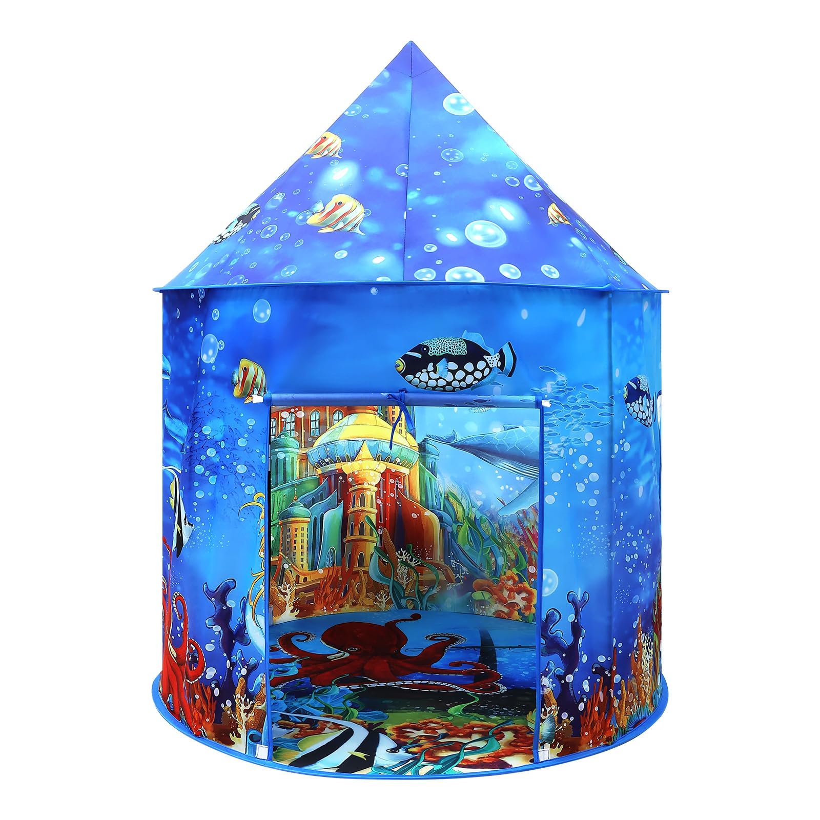 Photo 1 of Ocean Kids Play Tent Princess Toys Under Water Kids Tent Mermaid Playhouse Indoor for Girls Toddler Tents Inside Sensory Play House Ages 3-5,4-7 as Birthday Gift