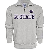 Blue 84 Men's Kansas State Wildcats Quarter Zip Sweatshirt Grey, Grey, XX-Large