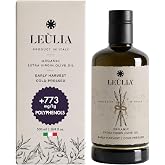 Le&ugrave;lia USDA Organic Extra Virgin Olive Oil, High Polyphenols +773mg/kg | Italian EVOO for Daily Drinking - Early Harvest, Cold Pressed - USDA &amp; EU Organic Certified Small Batch - 16.9 fl oz