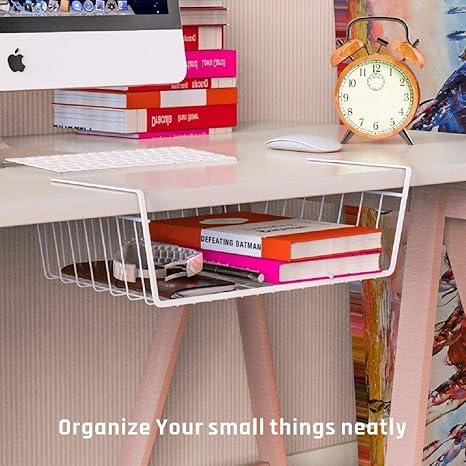 Cool Bell 1 Pc Under Shelf Basket Wire Rack Easily Slides Under