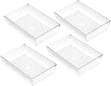 Grace Store 4 Pcs Clear Plastic Drawer Organisers Wide 9x6 Inches