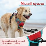 rabbitgoo Dog Harness Medium No Pull Front Back Reflective Adjustable Red Teal view 6