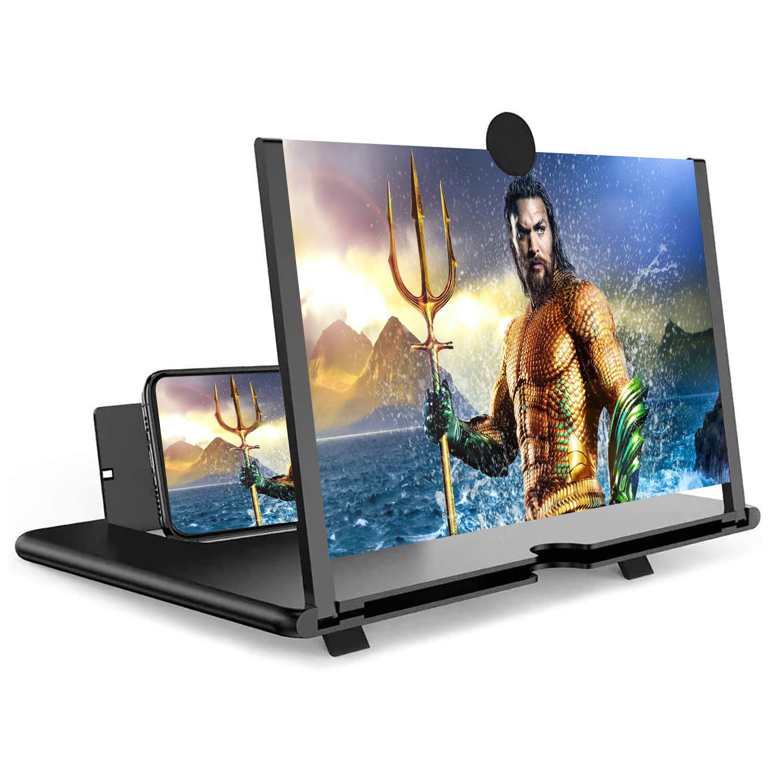 Photo 1 of 16 Inch Smartphone Screen Magnifier 3D HD Foldable Amplifier Phone Stand with Adjustable Angle Gift for Mom Dad Family Portable Universal Enlarger Movies Gaming Video