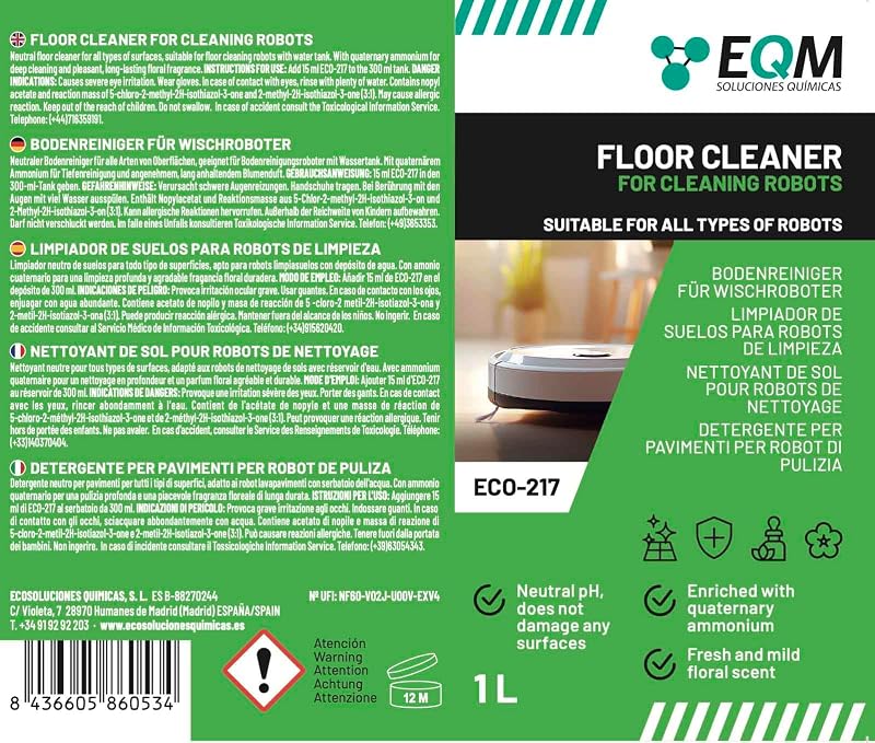 EQM - ECO-217 - Detergente per Robot Lavapavimenti 1L - Aroma Floreale