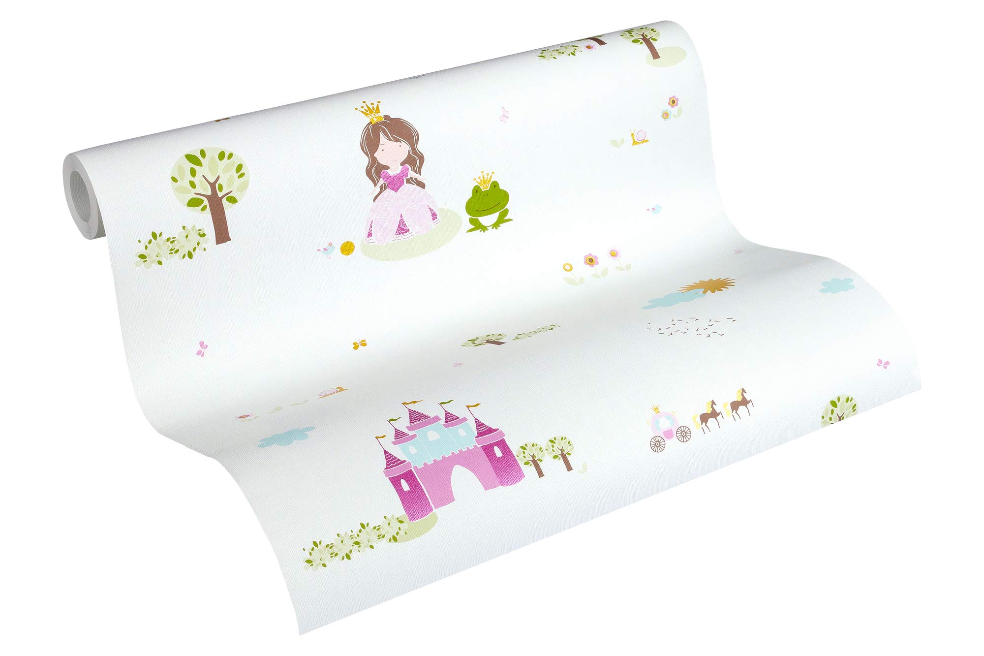 Kids Wallpaper Little Stars Non-Woven Wallpaper 10.05 m x 0.53 m White Pink Pink Made in Germany by Livingwalls 358522 35852-2