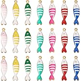 Craftdady Fish Charms Ocean Theme Sea Animal Pendant Marine Life Dangle Charms for DIY Jewelry Bracelet Necklace Earring Keychain Accessories