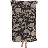 HKHEHOP Grunge Skull Horror Vintage Beach Towel Quick Dry Microfiber Bath Towels for Bathroom Soft Sand Free Beach Towels Summer Essentials Travel Swimming Decor Gifts for Women Men