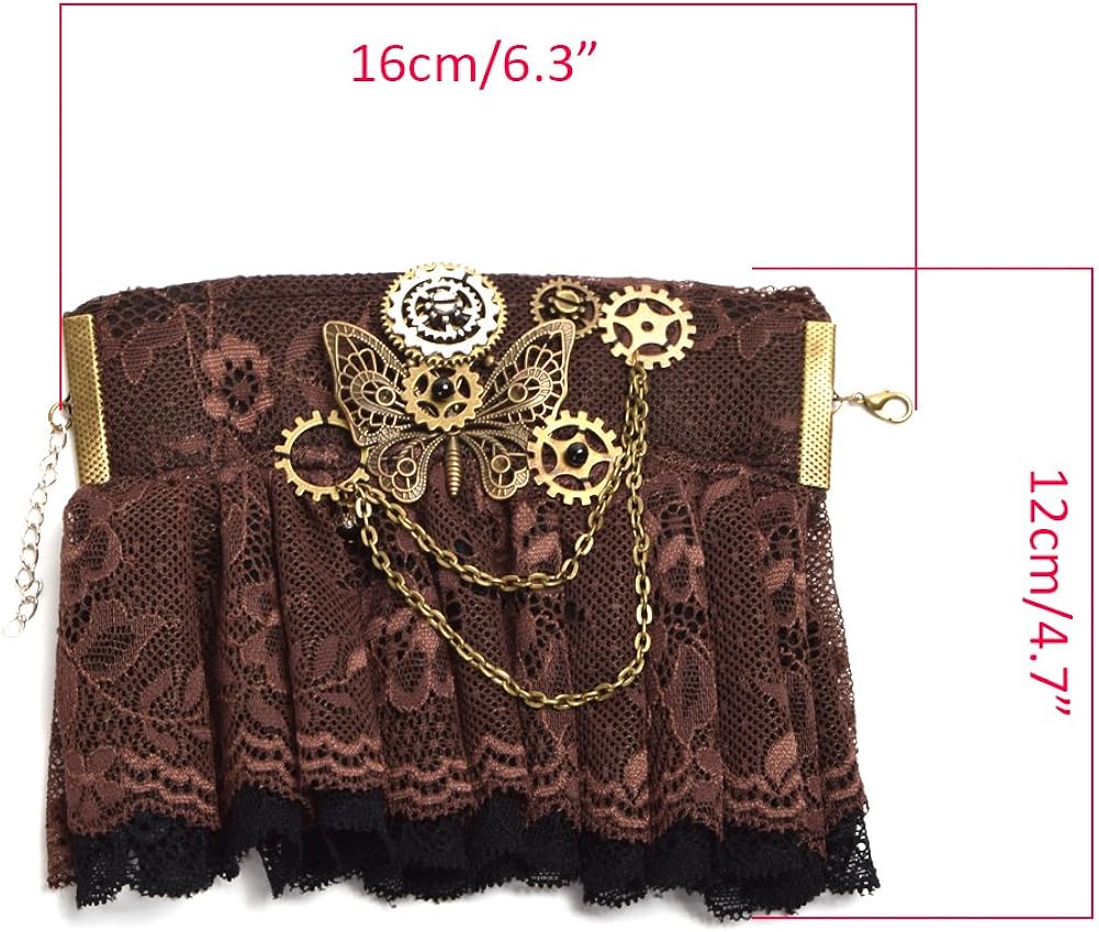 BLESSUME Steampunk Lace Cuff Bracelet, Taille unique, Polycarbonate - Image 4