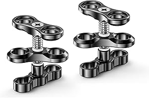 Sea frogs 2PCS Aluminum Alloy Clamp Ball Joint Bracket Arm Two Section Holder Diving Essential Accessory Light Combination Fixed Clamp CP-2