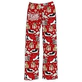 BRIEF INSANITY Lounge Pajama Pants for Men and Women | Red Christmas Adorable Cat Print Bottoms - Comfy, Ultra Soft, Novelty Loungewear Pants (Feline Festive, X-Large)