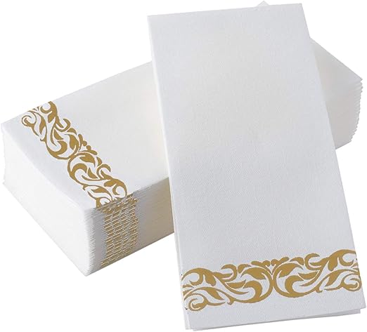 Amazon Com Gmark Decorative Linen Feel Guest Towels Gold Floral