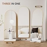 Warmiehomy Arched Full Length Mirror 165x60cm Gold Floor Standing view 5