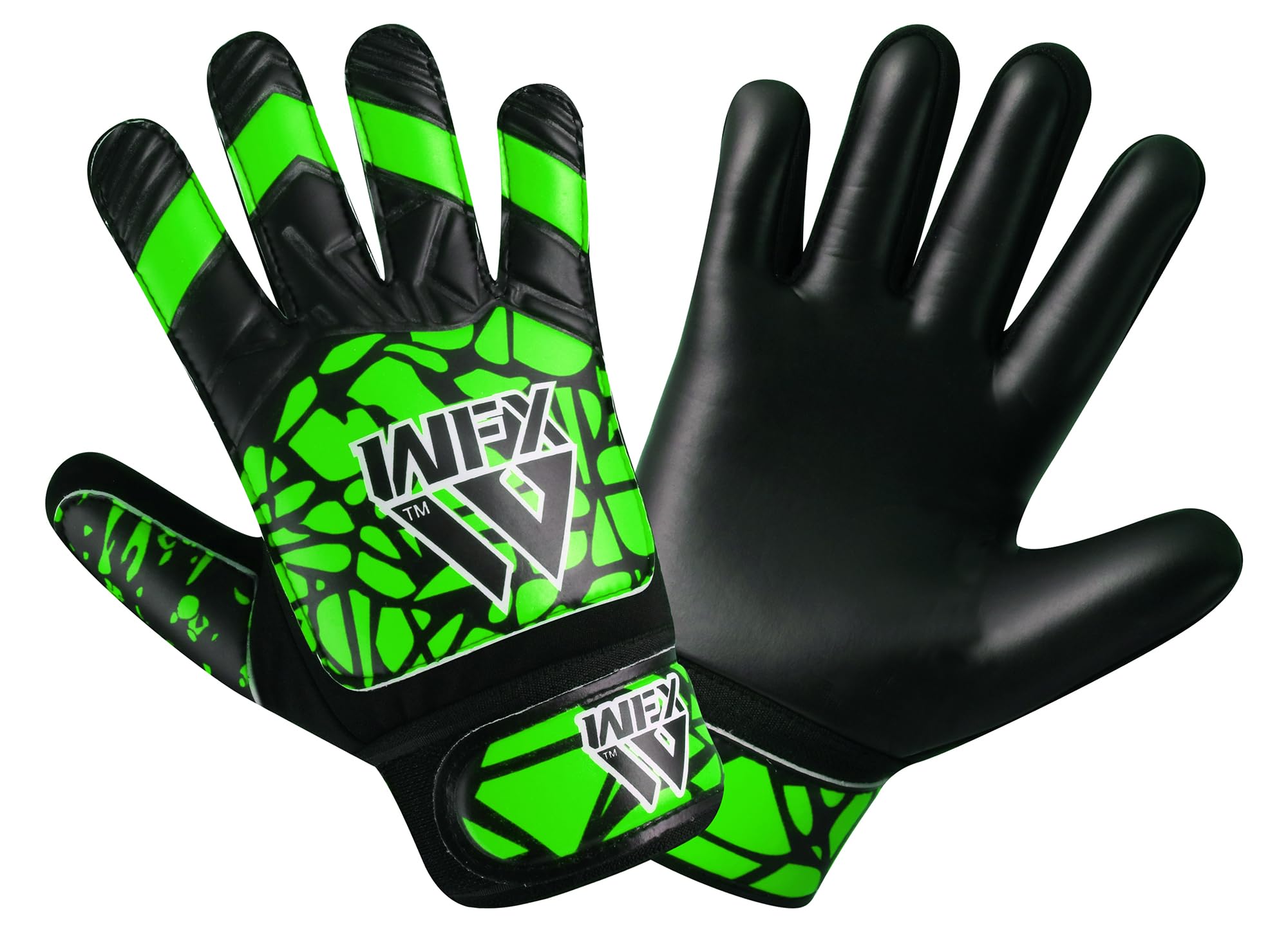 WFX Goalkeeper Gloves for Kids Children Boys Youth Soccer Goalie Gloves with Double Wrist Support football Goalkeeping Gloves Grip Palm Protection (Green, Size 6 Suitable for 12 to 15 Years old)