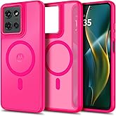 YZB Magnetic for Motorola Moto-G-2025/2026 & Moto G Play 2026 Case, Hot Pink | Compatible with MagSafe, Translucent Matte Scratch-Resistant Back, Military-Grade Protection Shockproof Slim Phone Cover