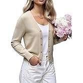 OYOANGLE Women's Button Down Knit Lightweight Cardigan Ladies Long Sleeves Cardigan Sweater